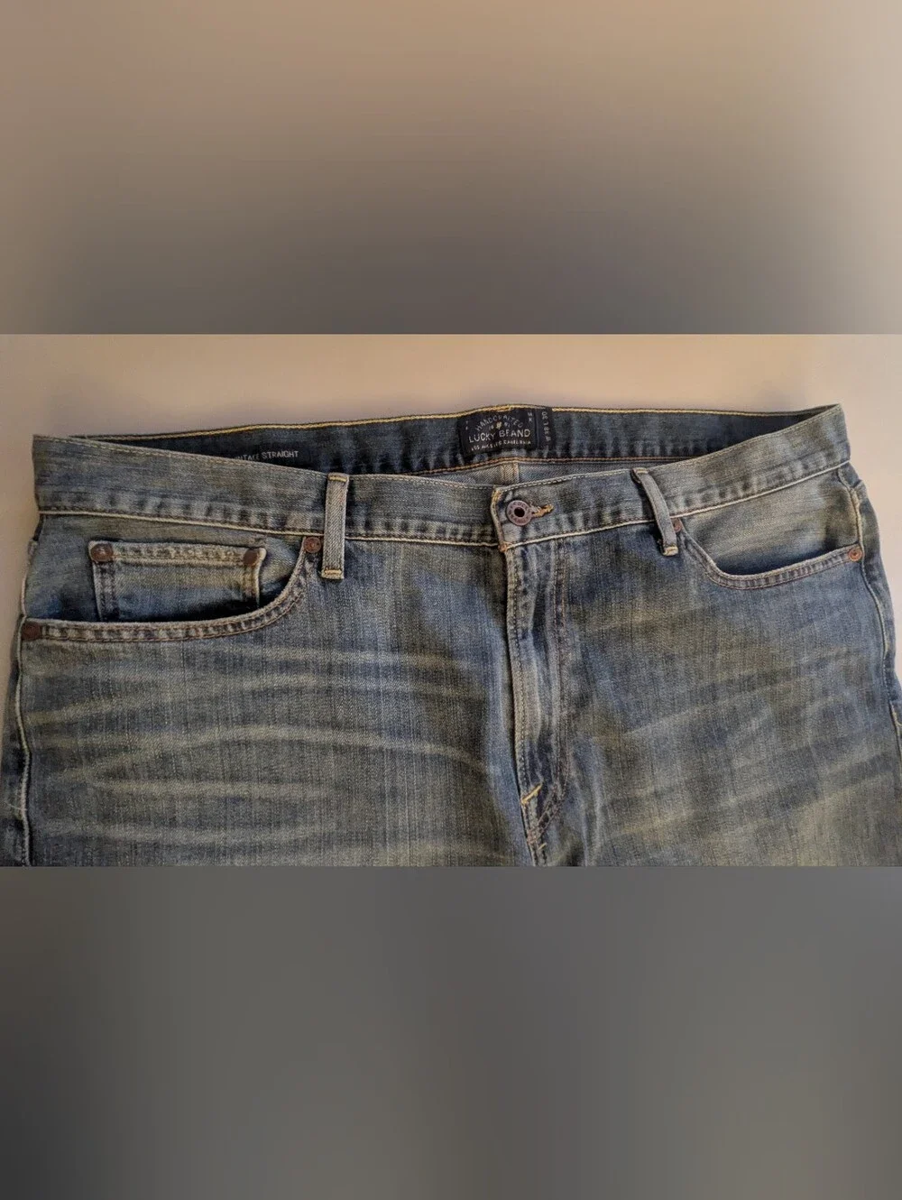 Lucky Brand Light Wash 363 Vintage Straight Candiani Fabric Jeans Size W 38 L 30